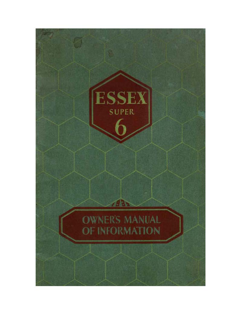 1932 Essex Owners Manual